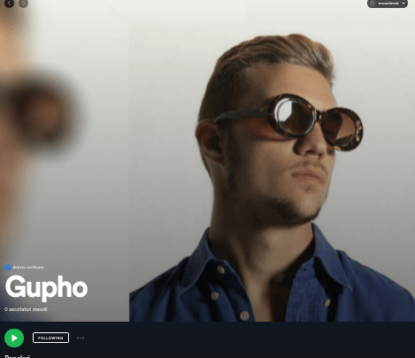 Il profilo Spotify di Gupho, uno degli artisti che rappresento