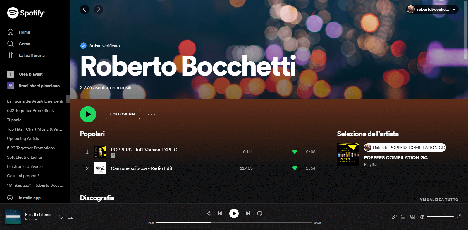 Il singolo "POPPERS" di Roberto Bocchetti ha superato i 10.000 ascolti su Spotify