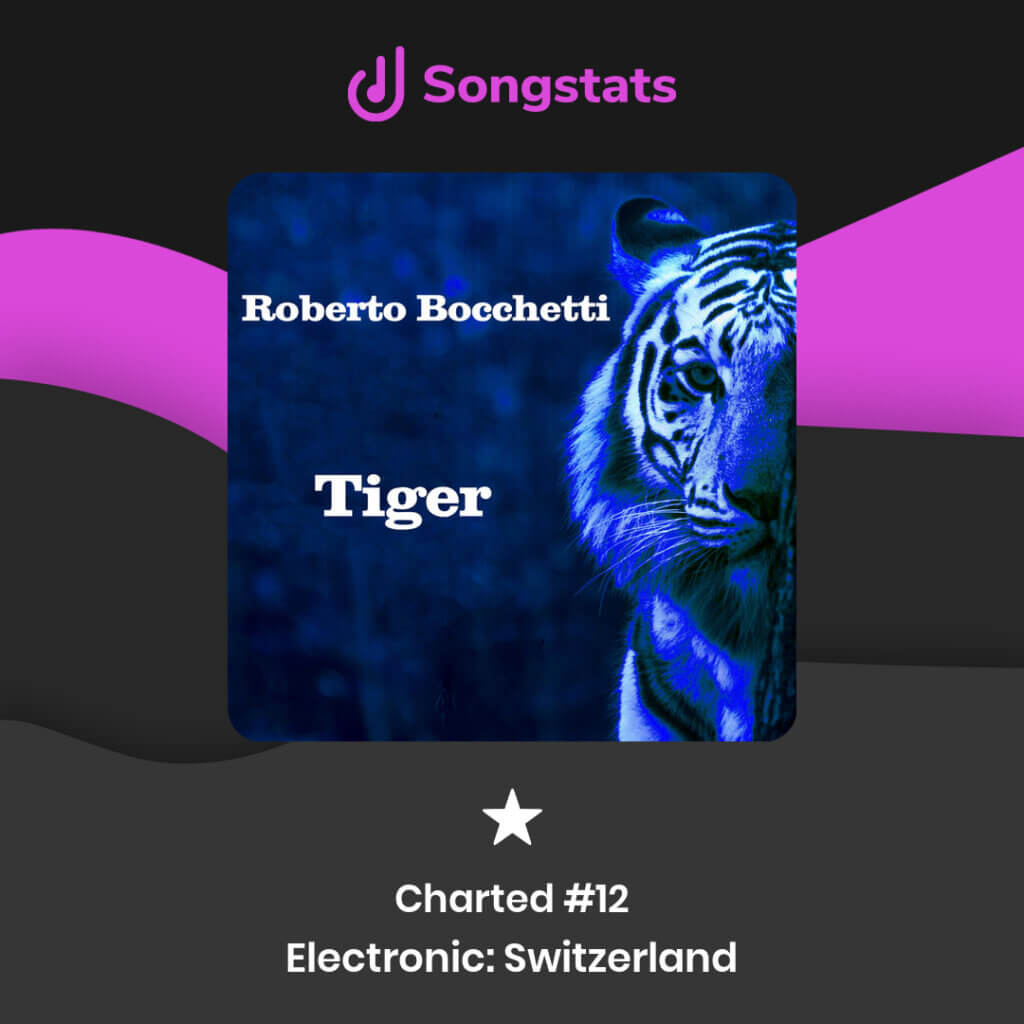 Il singolo "Tiger" di Roberto Bocchetti al numero 12 della Classifica Musica Elettronica di iTunes in Svizzera